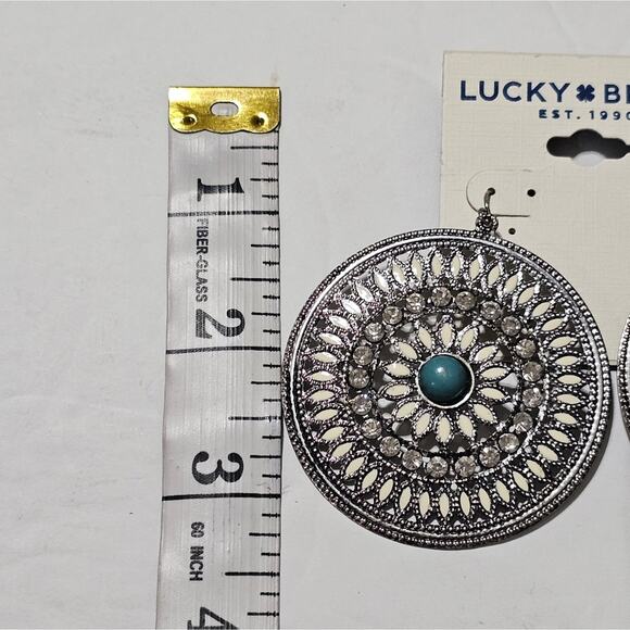 Lucky brand Boho Filigree Disc Large Earrings New! - Picture 4 of 5